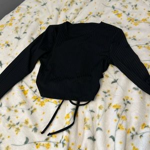 Long sleeve crop open back tie NAKD TOP